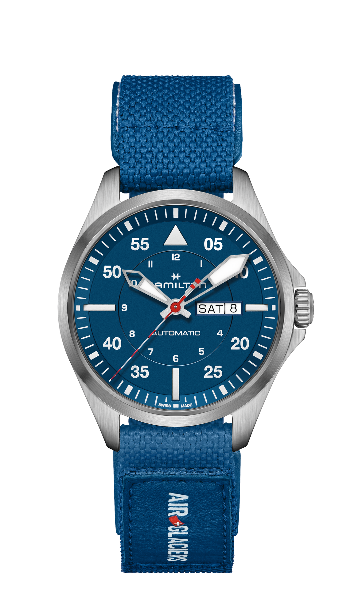 Hamilton Khaki Aviation Pilot Day Date Auto Air Glaciers Edition Blue Dial & Strap