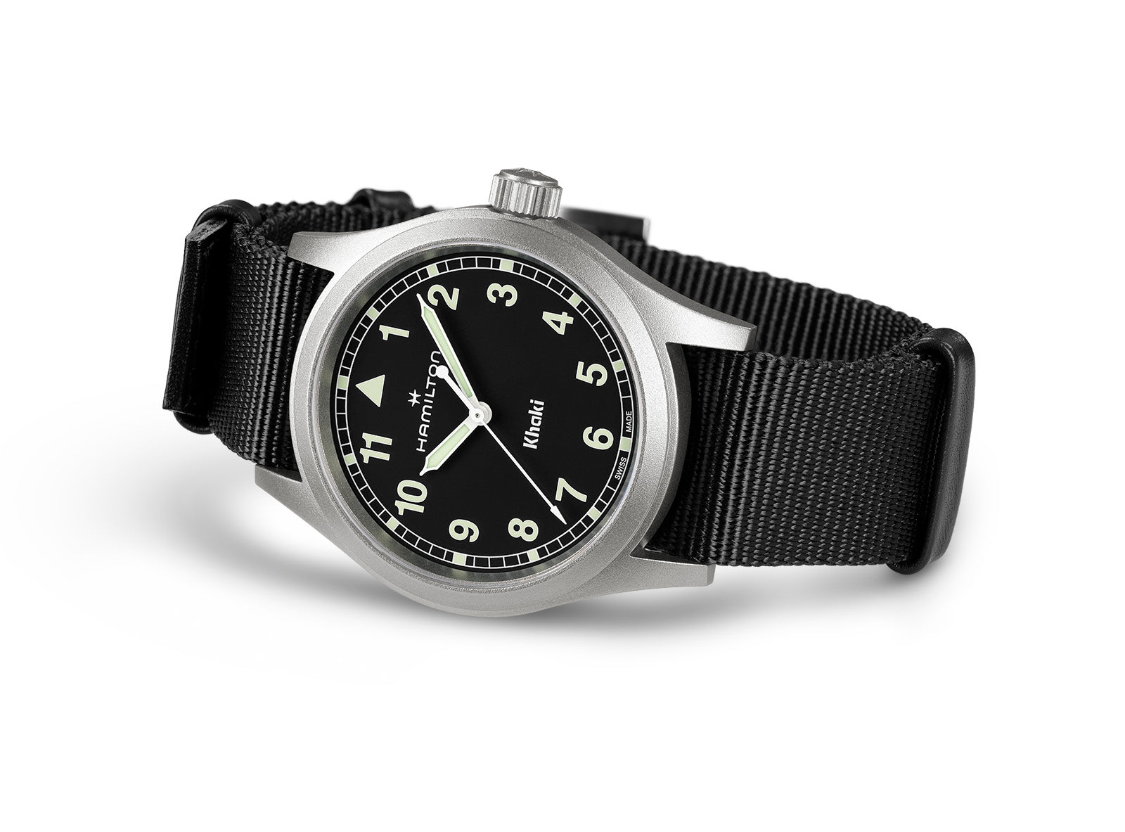 Hamilton Khaki Field Quartz 38mm Black Dial Black Strap H69401430