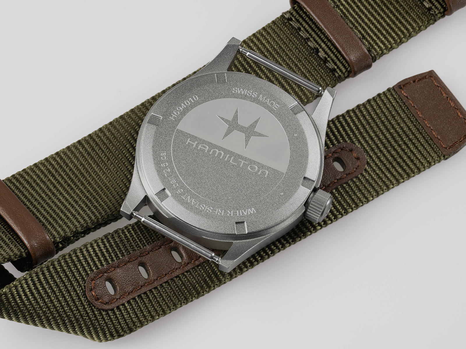 Hamilton Khaki Field Quartz 38mm Black Dial Green Strap H69401930