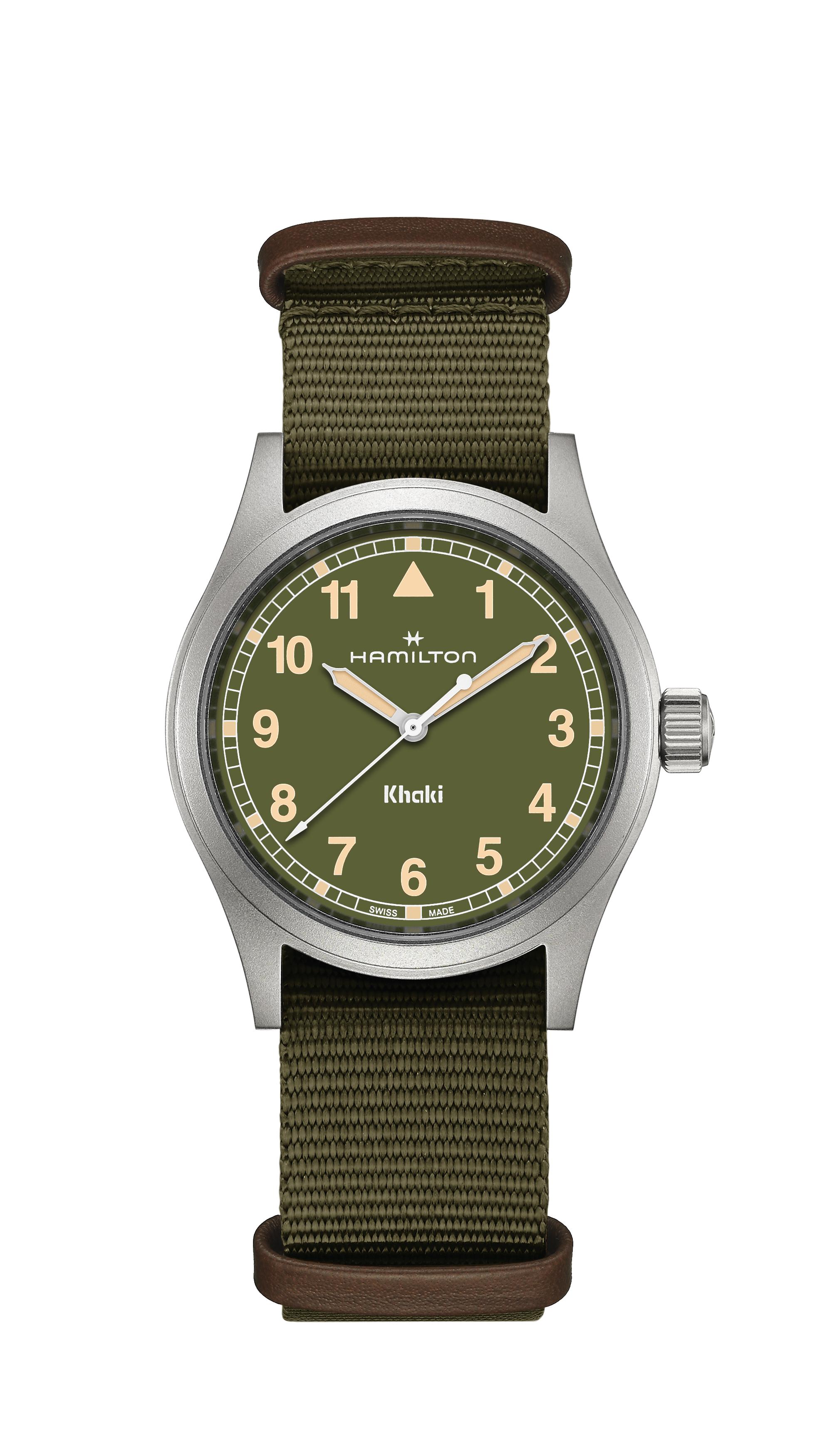 Hamilton Khaki Field 38mm Green Dial on Nato Strap Quartz
