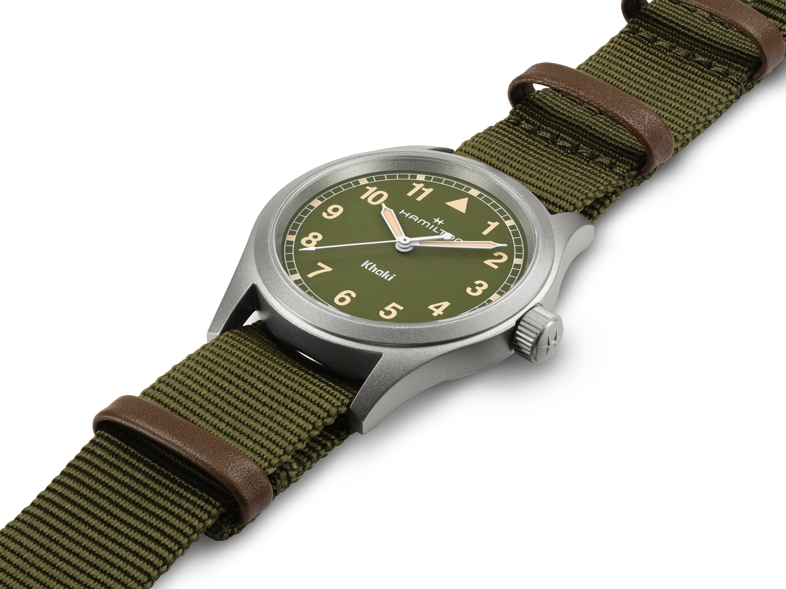 Hamilton Khaki Field 38mm Green Dial on Nato Strap Quartz