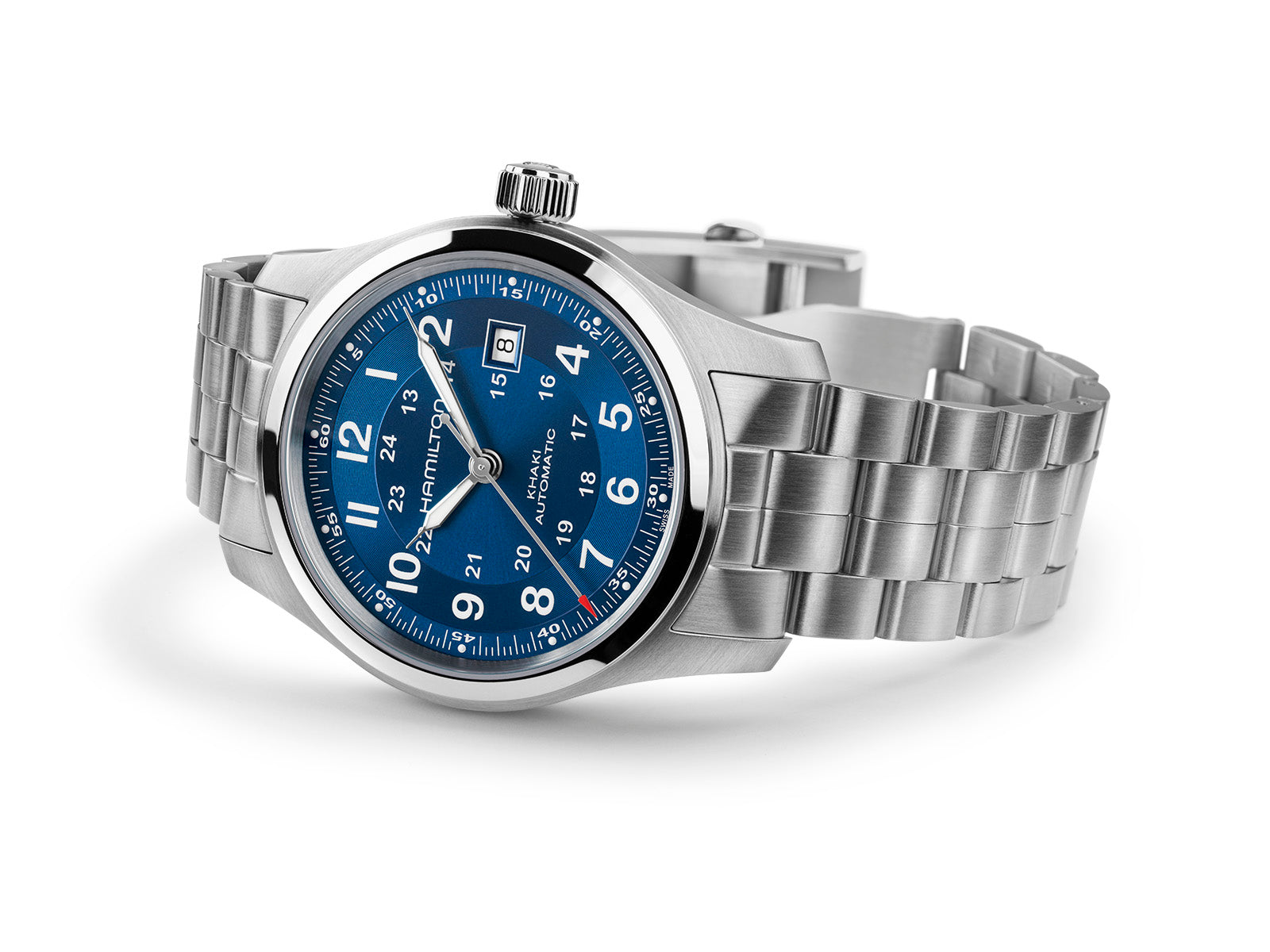 Hamilton Khaki Field 42mm Steel Bracelet Blue Dial  H70605140