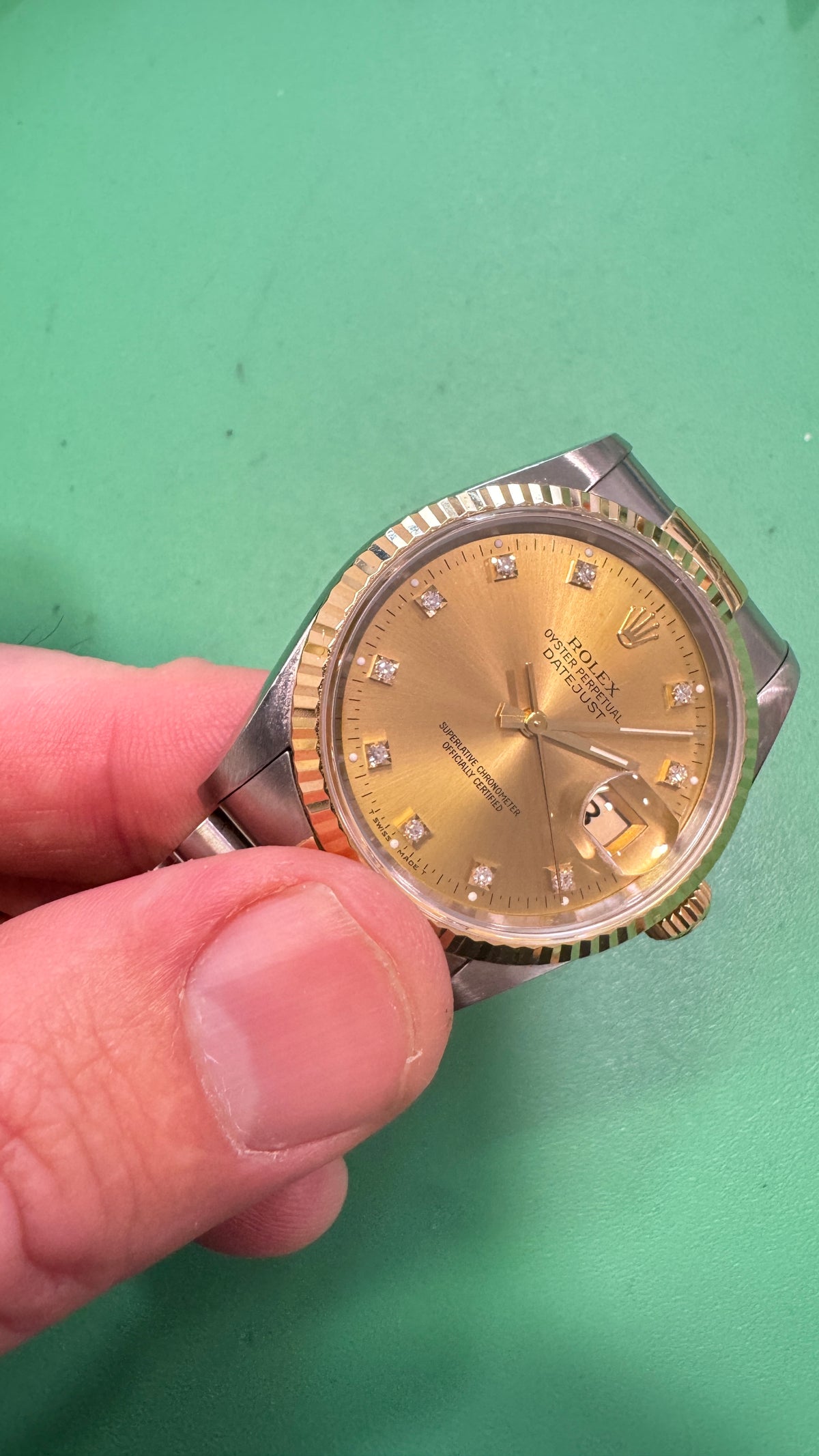 1994 Rolex Datejust 16233 36mm On Jubilee Bracelet with Champagne Diamond Dial