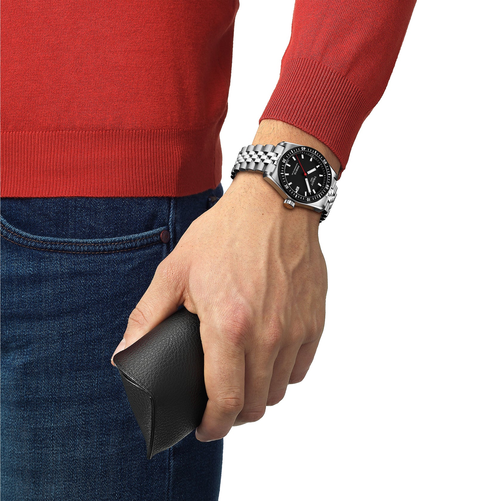 Gents Tissot PR516 Powermatic 80 38mm Steel Bracelet Black Dial