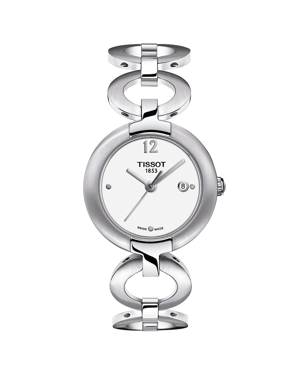 LDS TISSOT TREND PINKY STL WH DIAL DATE