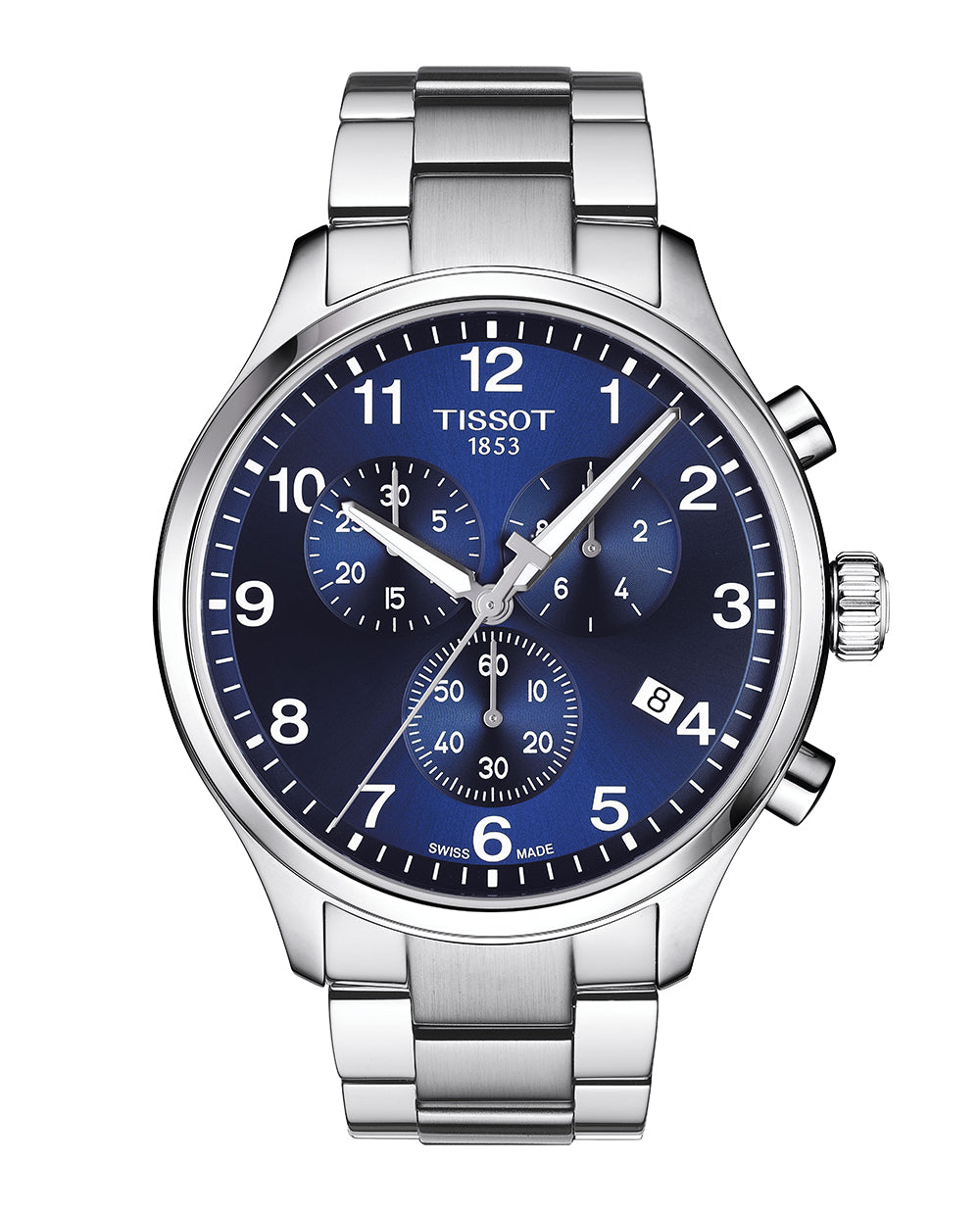 Gents Tissot Chronograph XL Classic Steel Bracelet Blue Dial Date