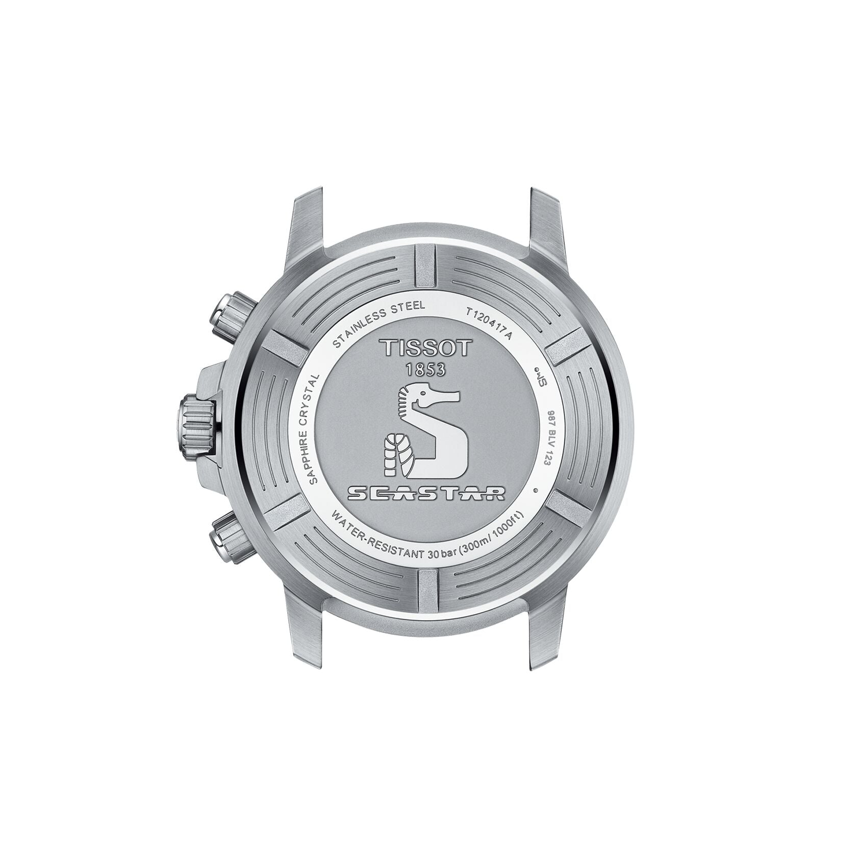 Gents Tissot T Sport Seastar 100 Quartz Chronograph Steel Case and Bracelet Green Dial with Date 300m T120.417.11.091.01