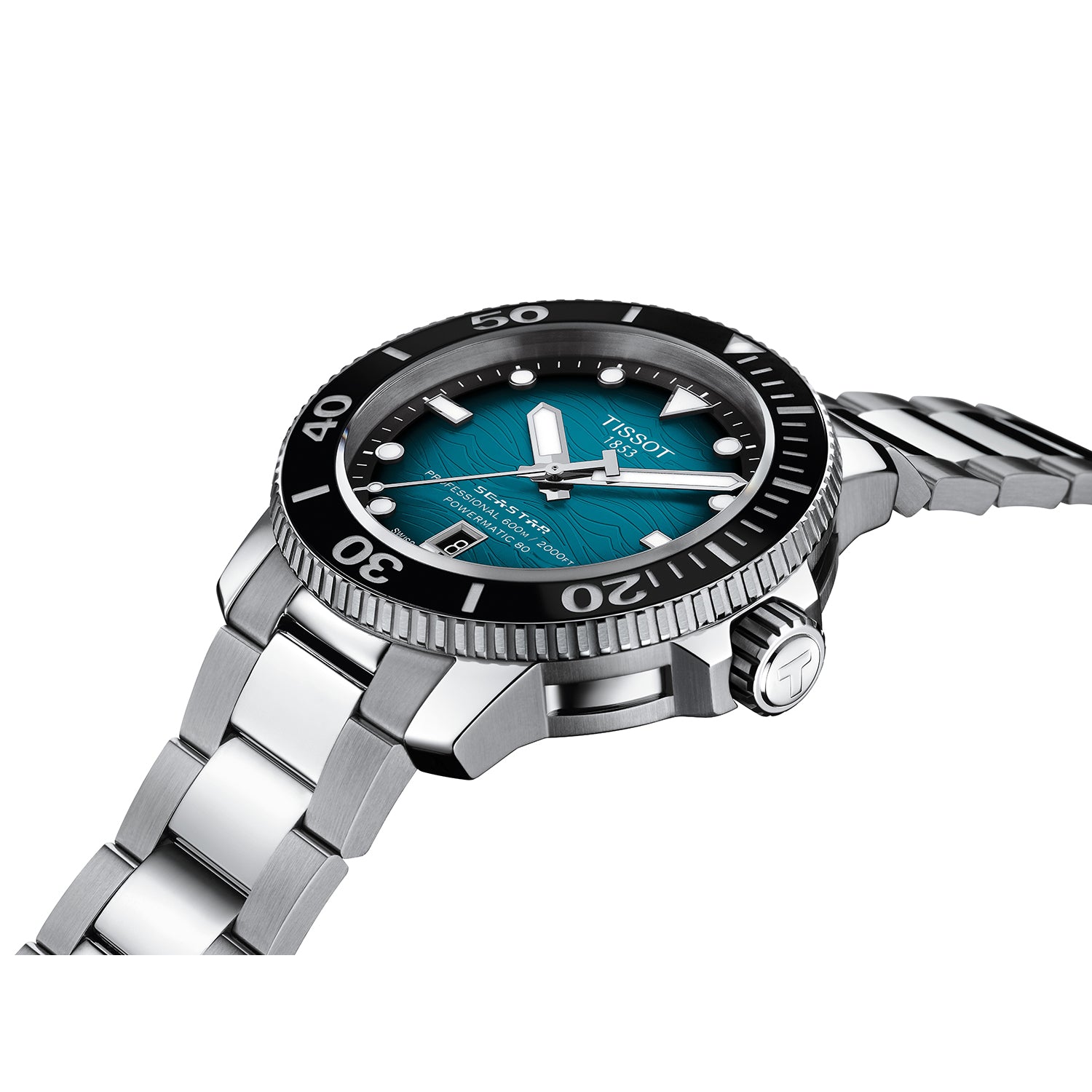 Gents Tissot Seastar 2000 46mm Steel Bracelet Graded Blue Black Dial