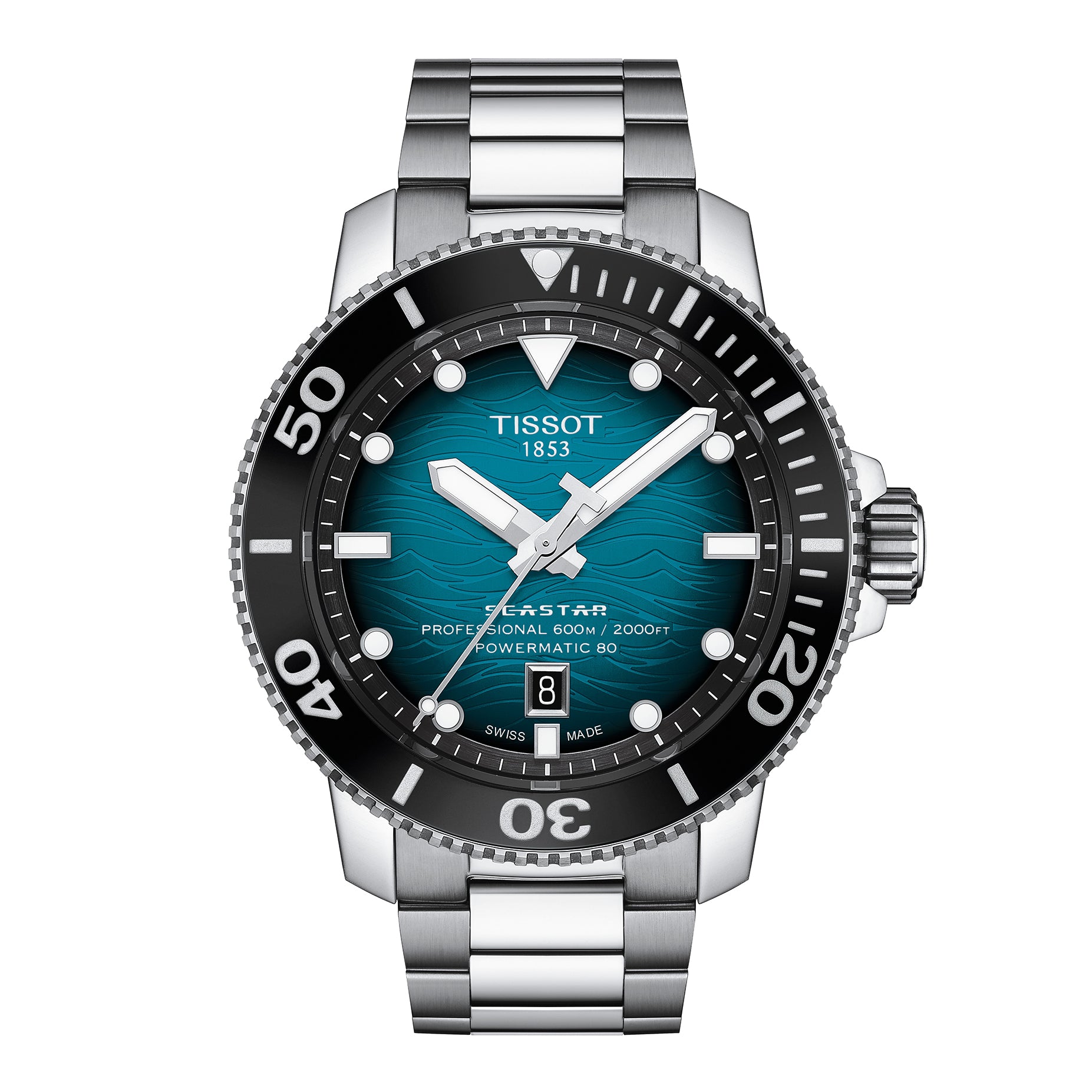 Gents Tissot Seastar 2000 46mm Steel Bracelet Graded Blue Black Dial
