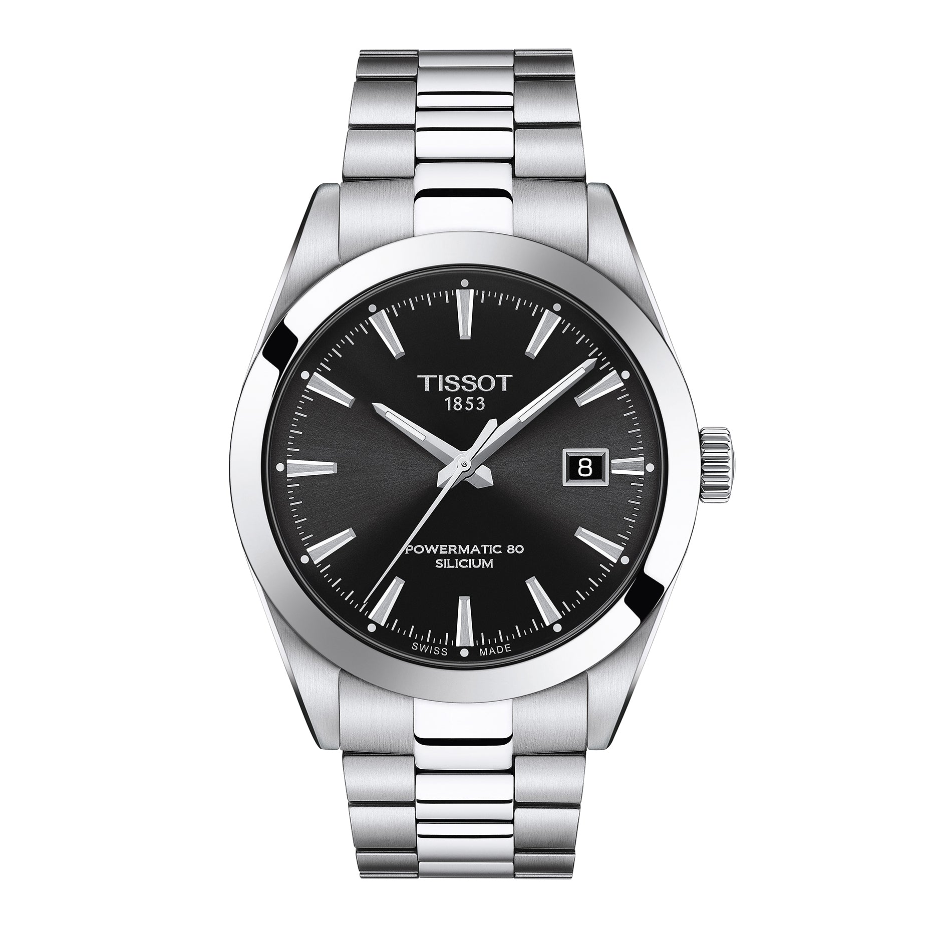 Gents Tissot Gentleman 40mm Powermatic 80 Steel Black Dial