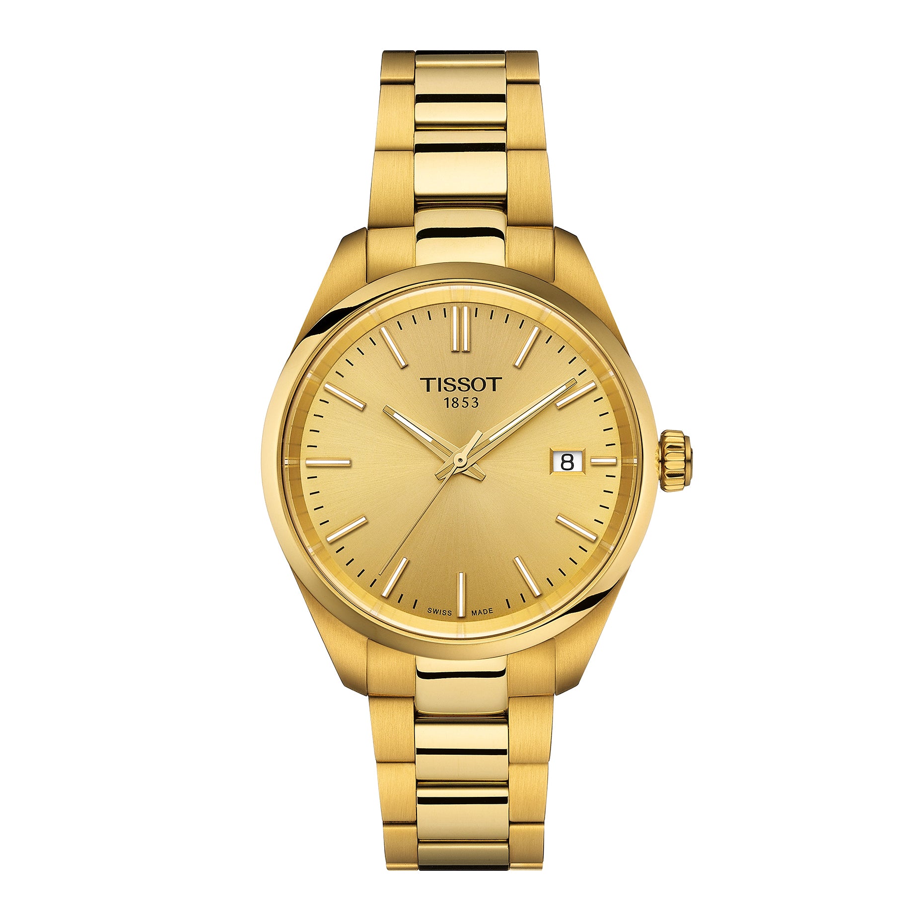 Unisex Tissot PR 100 34mm YGP Bracelet Champagne Dial  T150.210.33.021.00