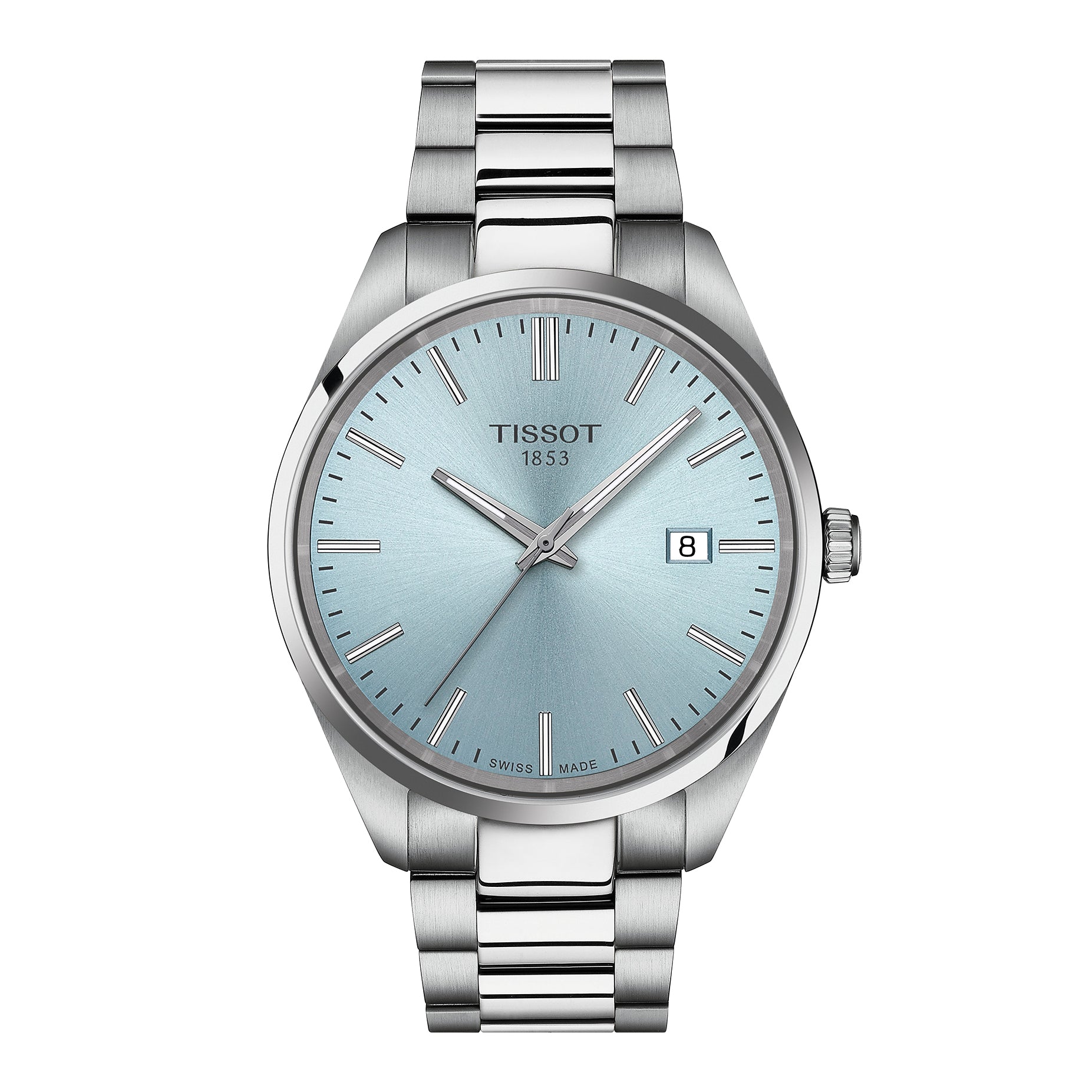 Gents Tissot PR100 40mm Steel Bracelet Ice Blue Dial