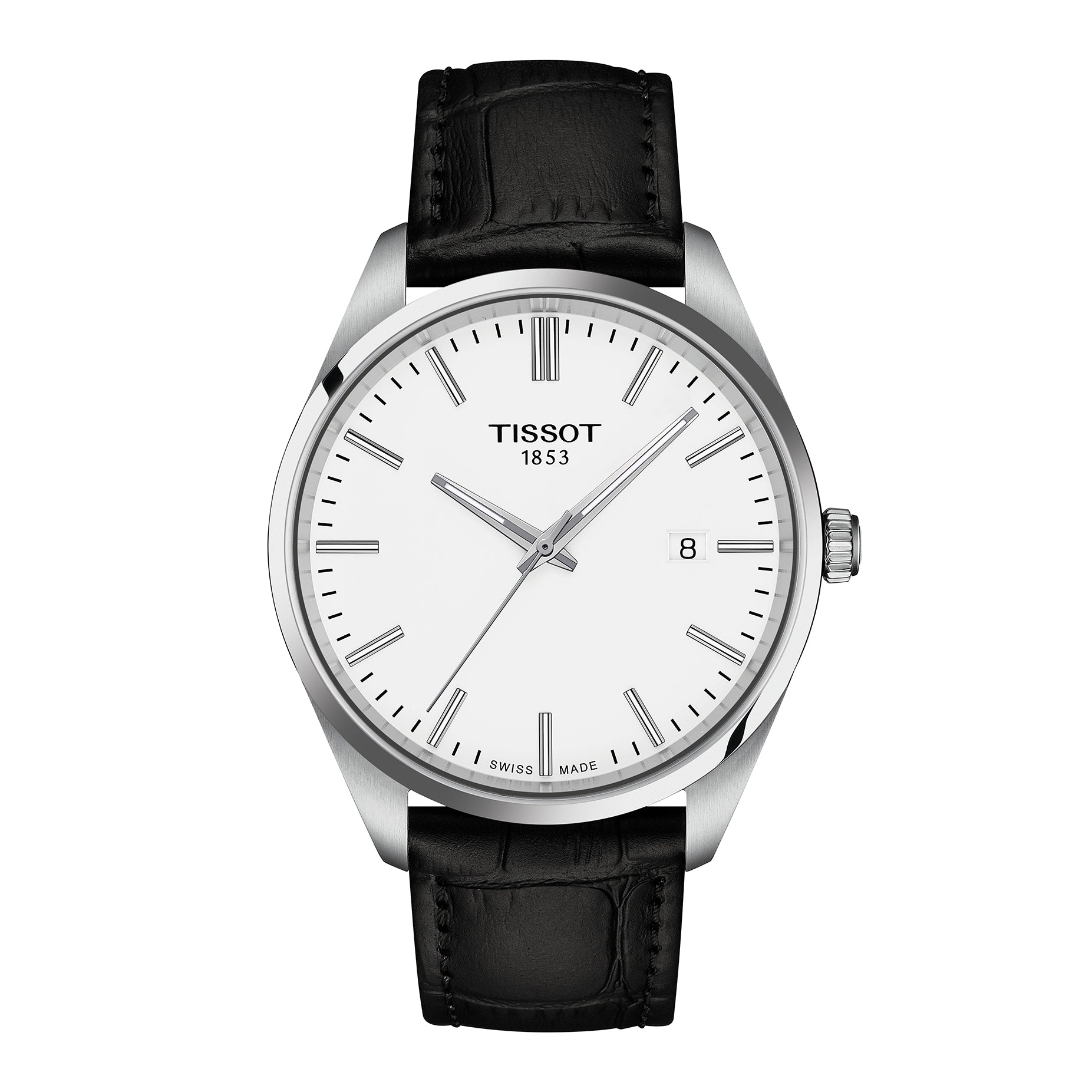 Gents Tissot PR100 40mm Quartz Steel Black Strap