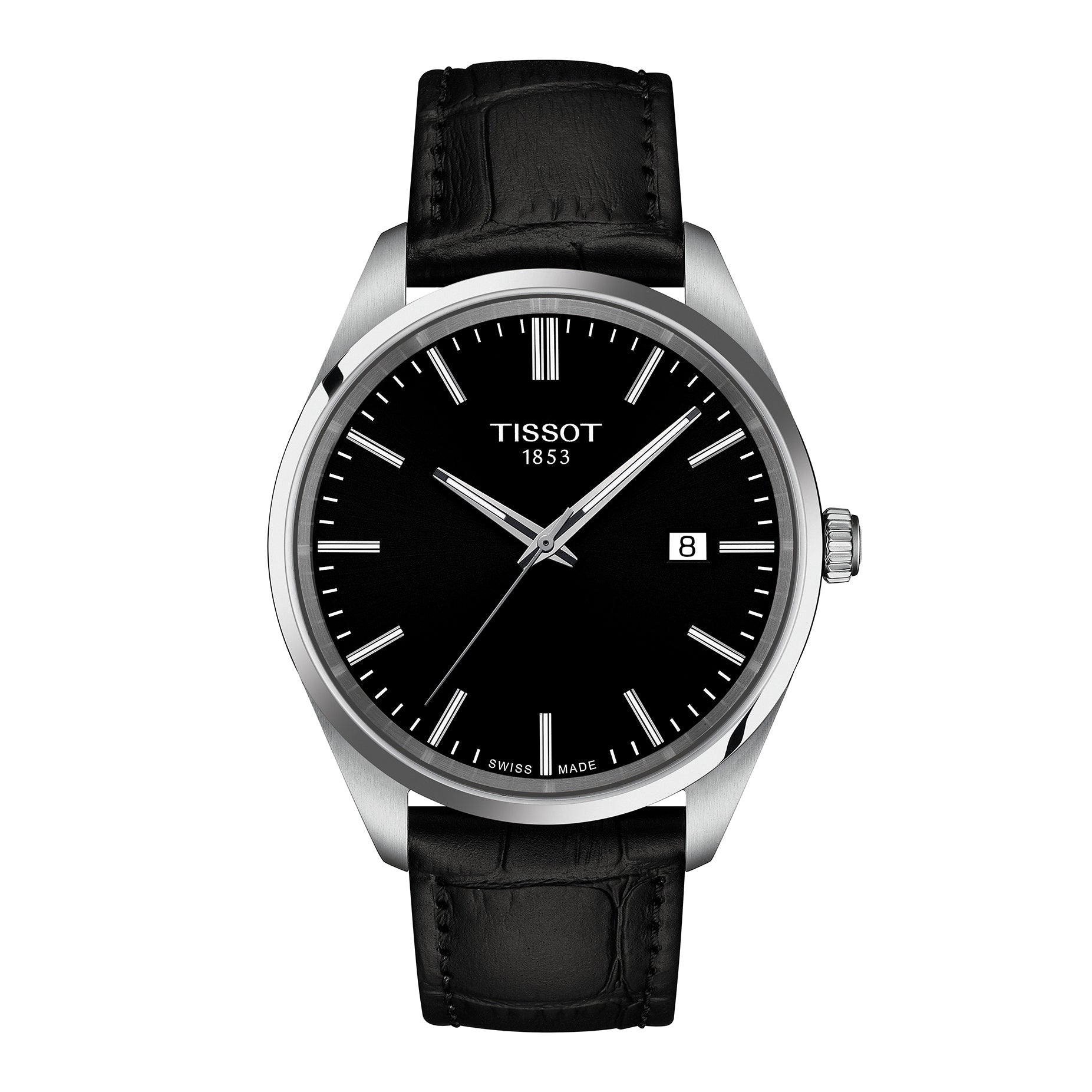 Gents Tissot PR100 40mm Black Dial Steel on Black Strap