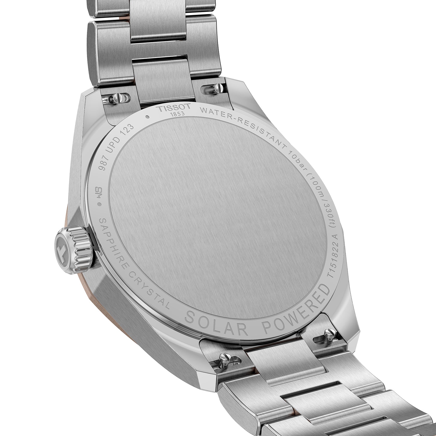 Unisex Tissot PRC 100 Solar 34mm Stl/RGP White Dial