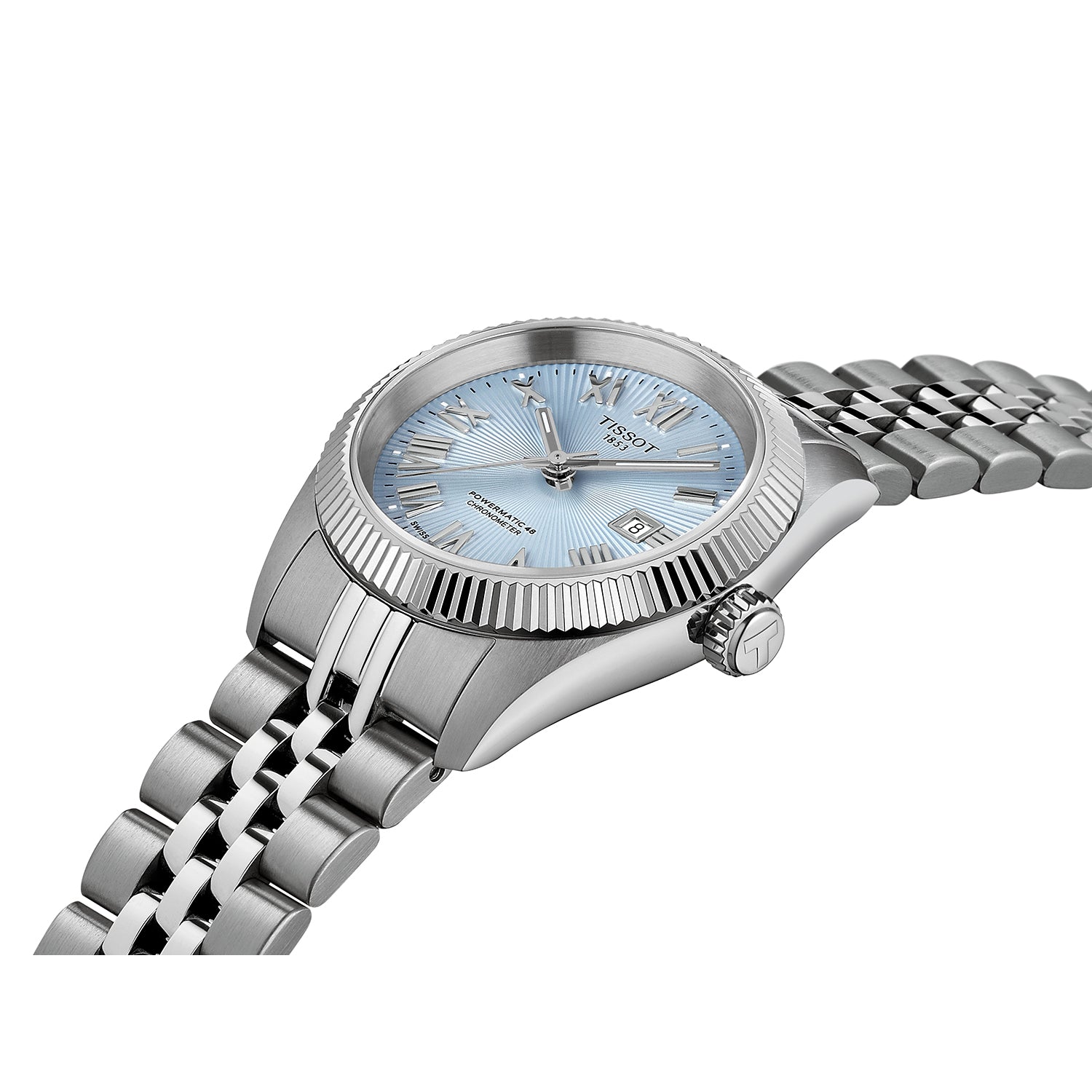 Ladies Tissot Ballade Auto 30mm Steel Ice Blue Dial