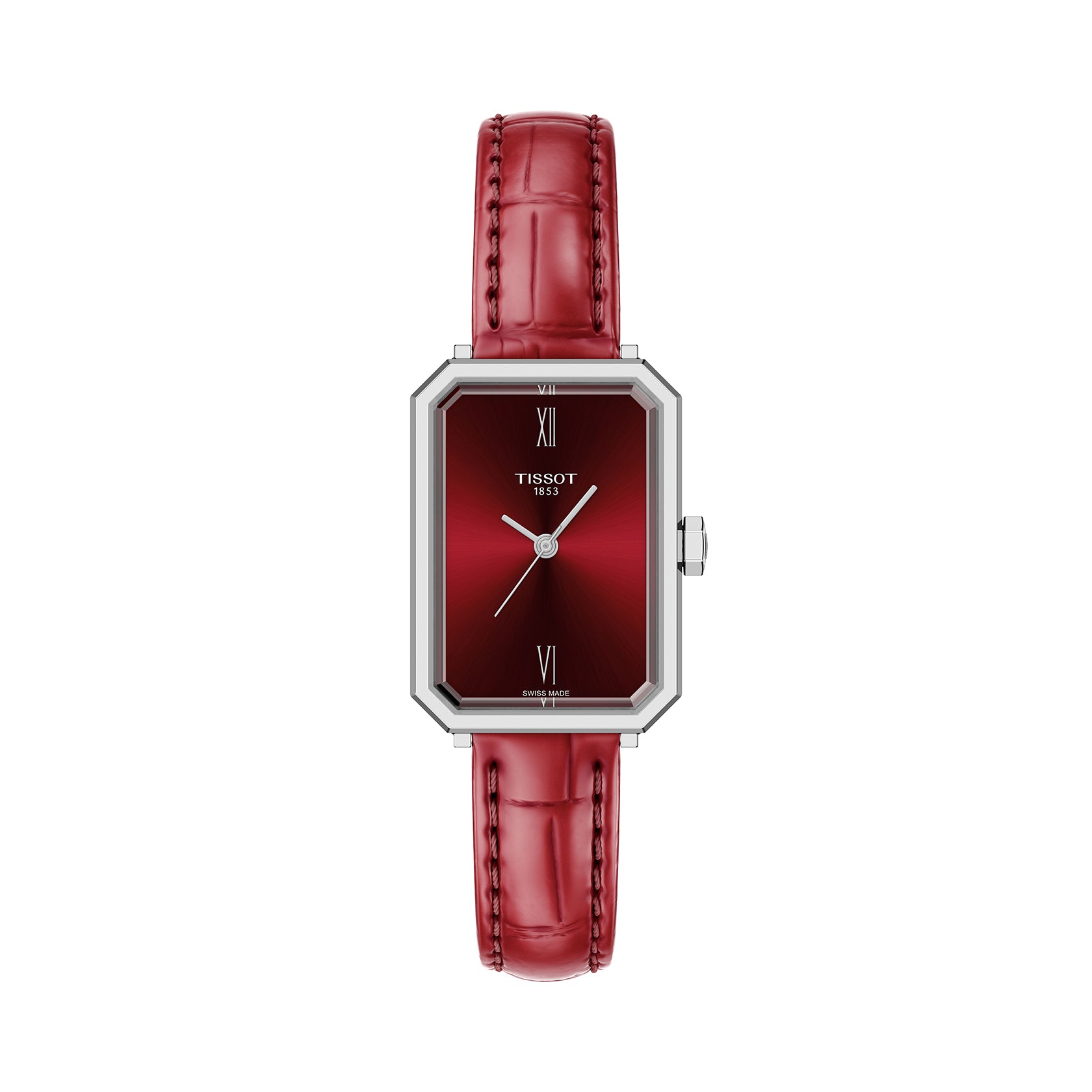 Ladies Tissot SRV 30mm Red Dial and Strap Steel Case