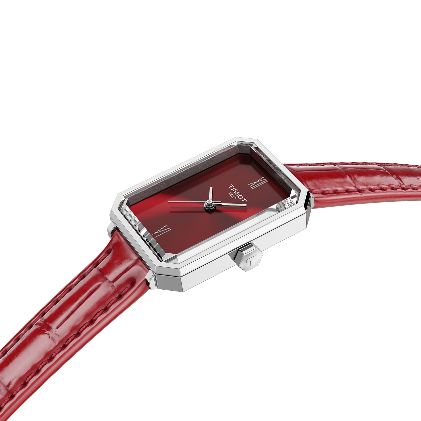 Ladies Tissot SRV 30mm Red Dial and Strap Steel Case
