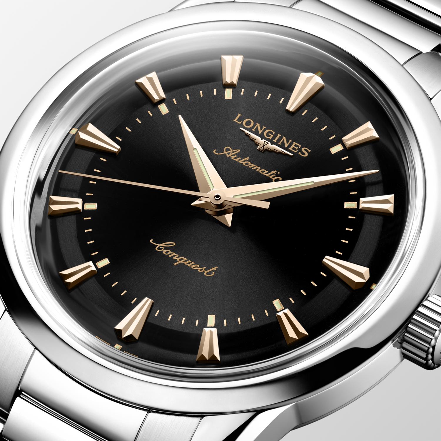 Gents Longines Conquest Heritage Auto 38mm Steel Black Dial