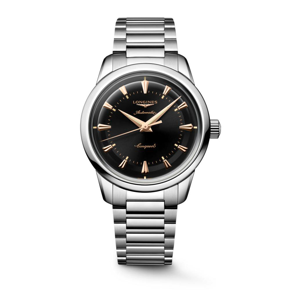 Gents Longines Conquest Heritage Auto 38mm Steel Black Dial