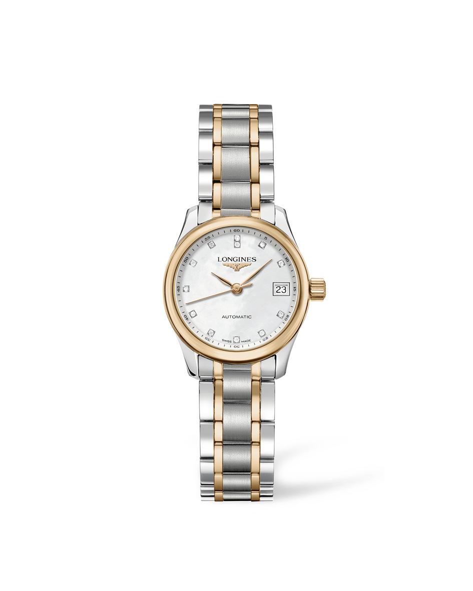 Ladies Longines Master Colleciton 25.5mm Auto Stl/RG PVD MOP Dia Dial