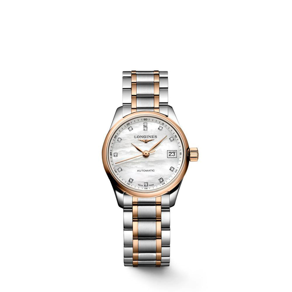 Ladies Longines Master Colleciton 25.5mm Auto Stl/RG PVD MOP Dia Dial