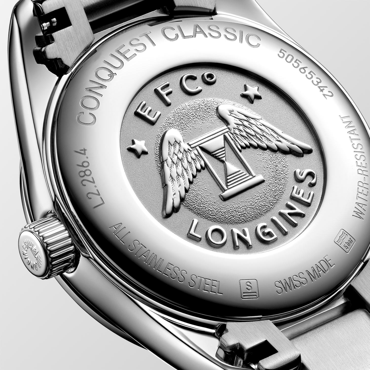 Ladies Longines 29.5mm Conquest Steel Bracelet Silver Dial