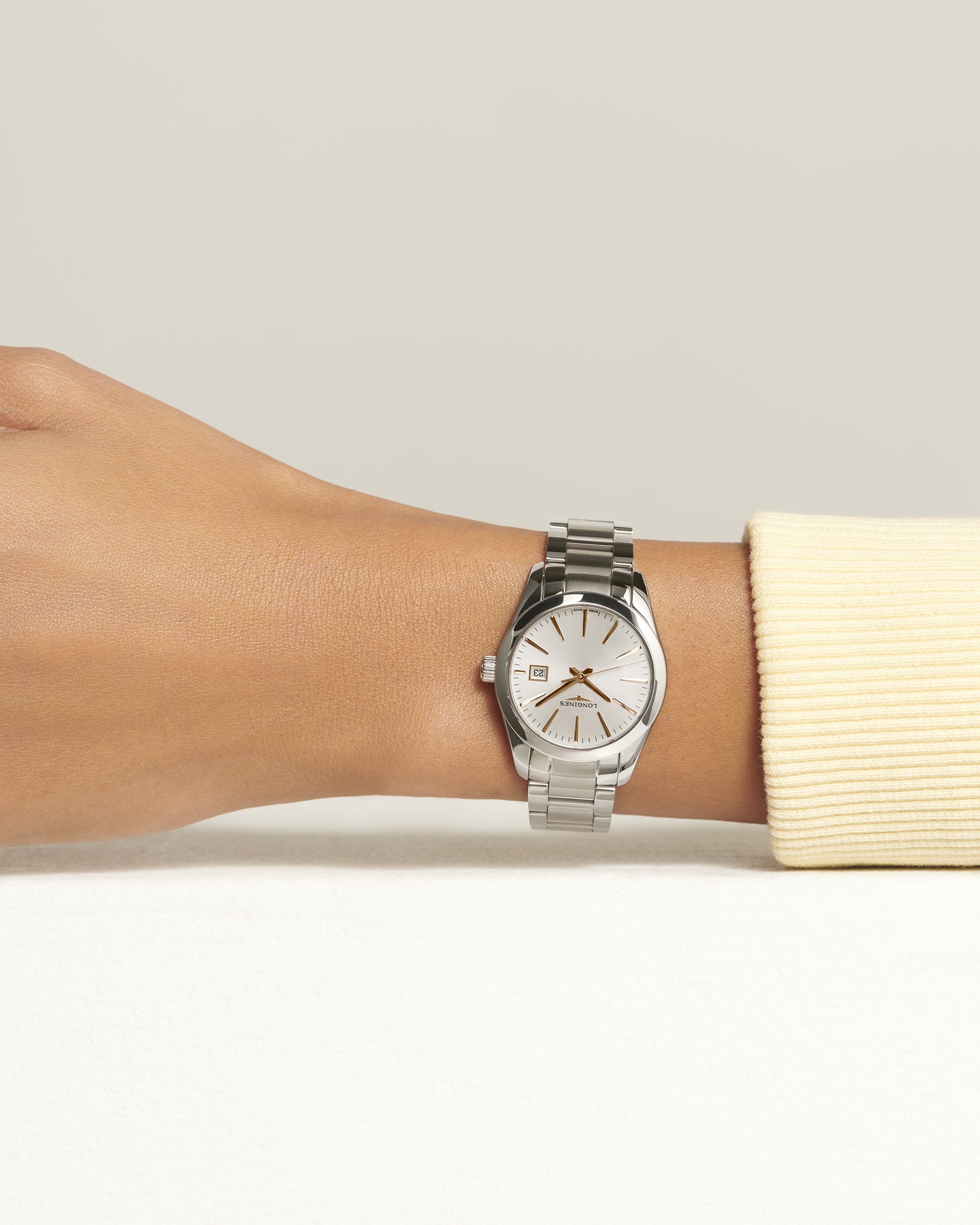 Ladies Longines 29.5mm Conquest Steel Bracelet Silver Dial