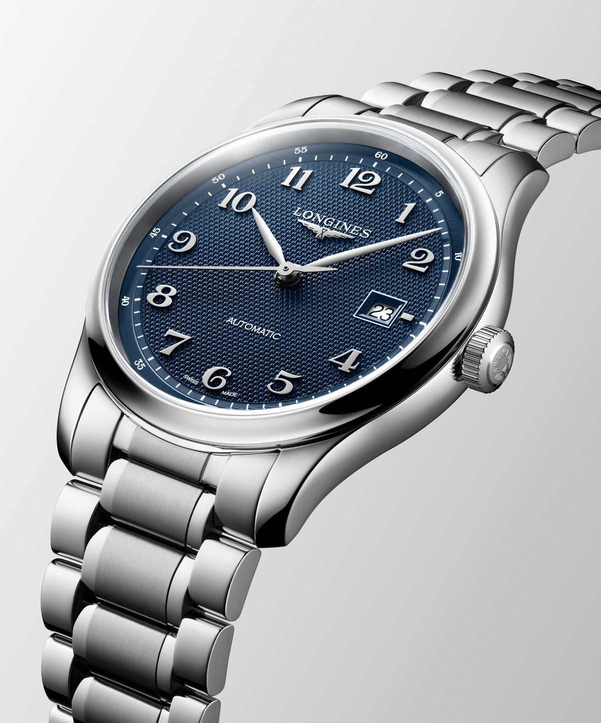 Gents Longines 41mm Master Collection Automatic Steel Bracelet Blue Arabic Numeral Dial L2.950.4.93.6