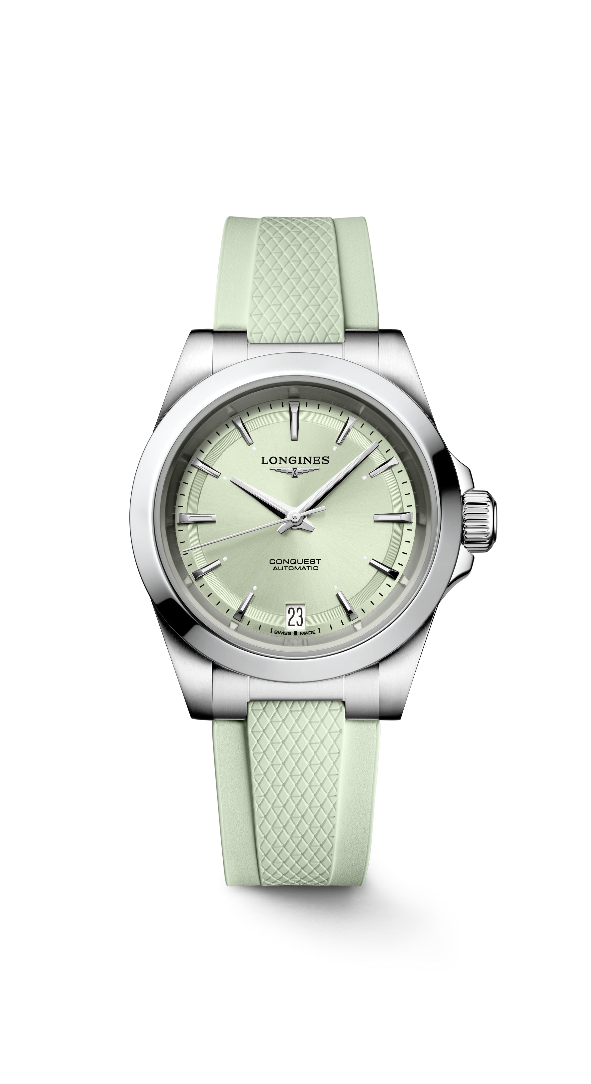 Ladies Longines Conquest Auto 34mm Steel Case Mint Dial & Strap