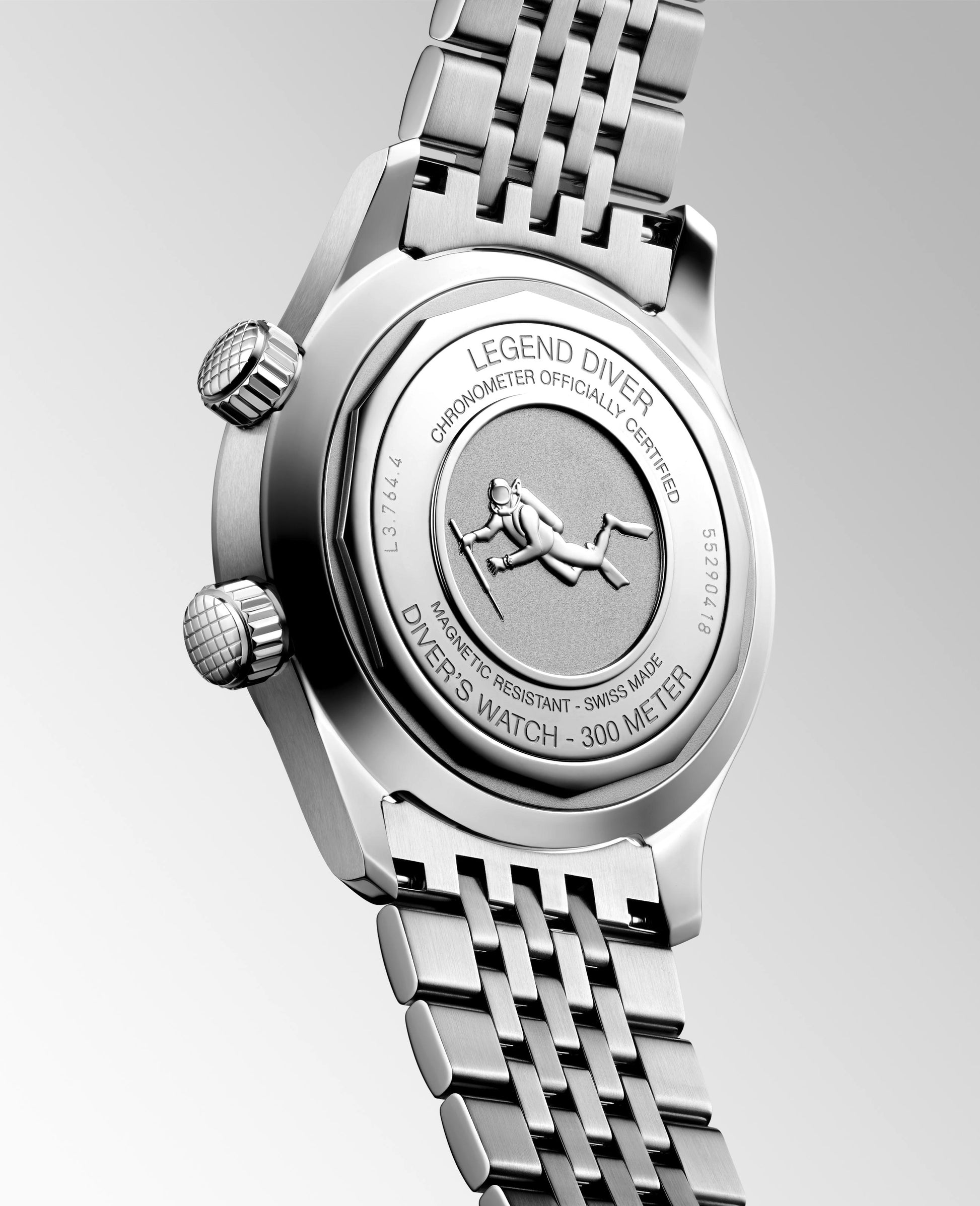 Gents Longines Legend Diver Automatic 39mm Grey Dial Steel Bracelet