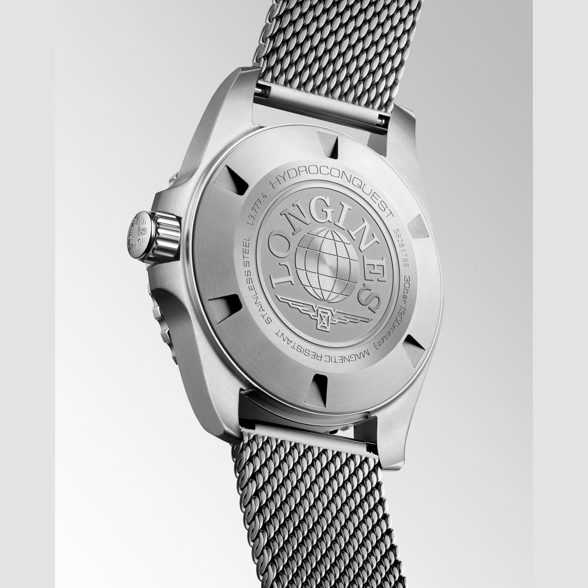 Gents Longines Hydroconquest Automatic 39mm Steel Bracelet Black Ceramic Bezel Black Dial L3.779.4.70.6