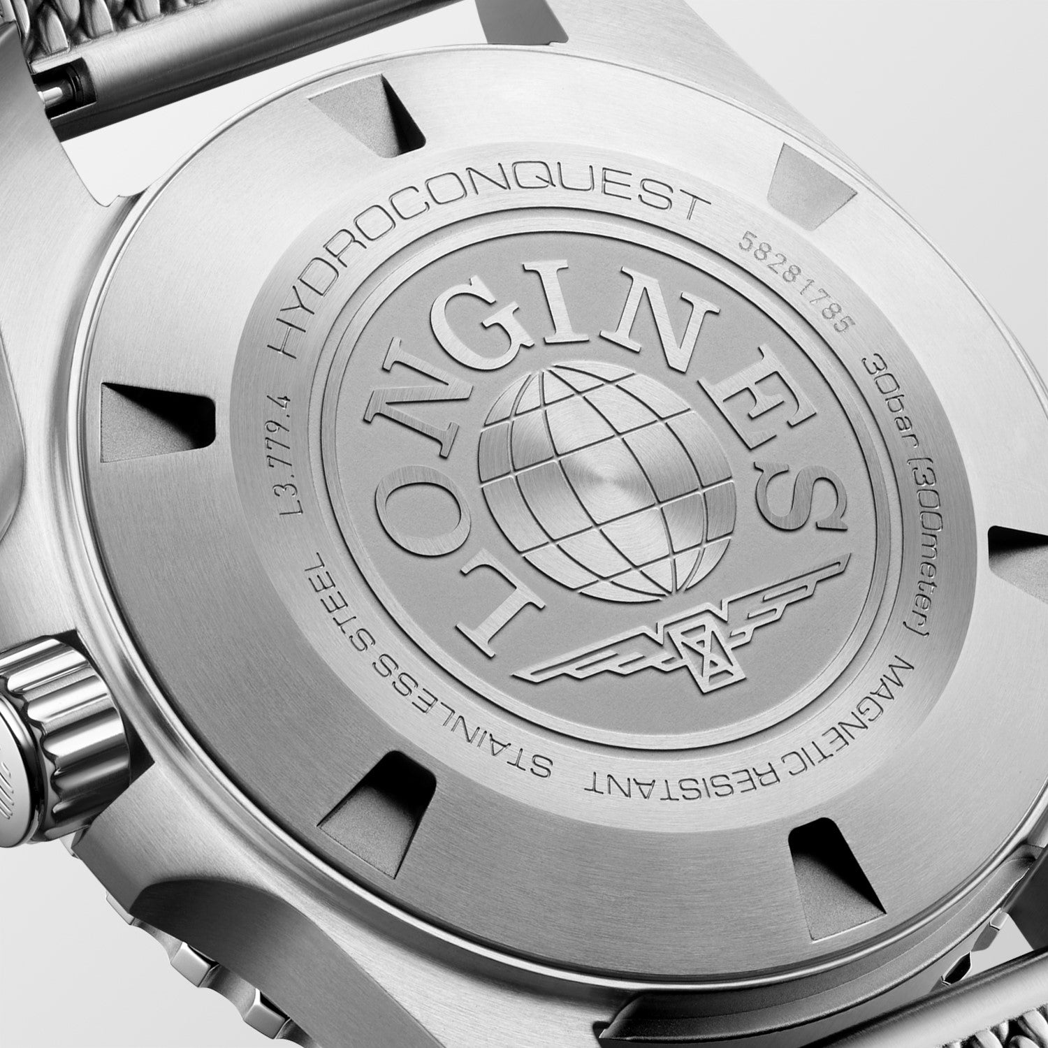 Gents Longines Hydroconquest Automatic 39mm Steel Bracelet Black Ceramic Bezel Black Dial L3.779.4.70.6