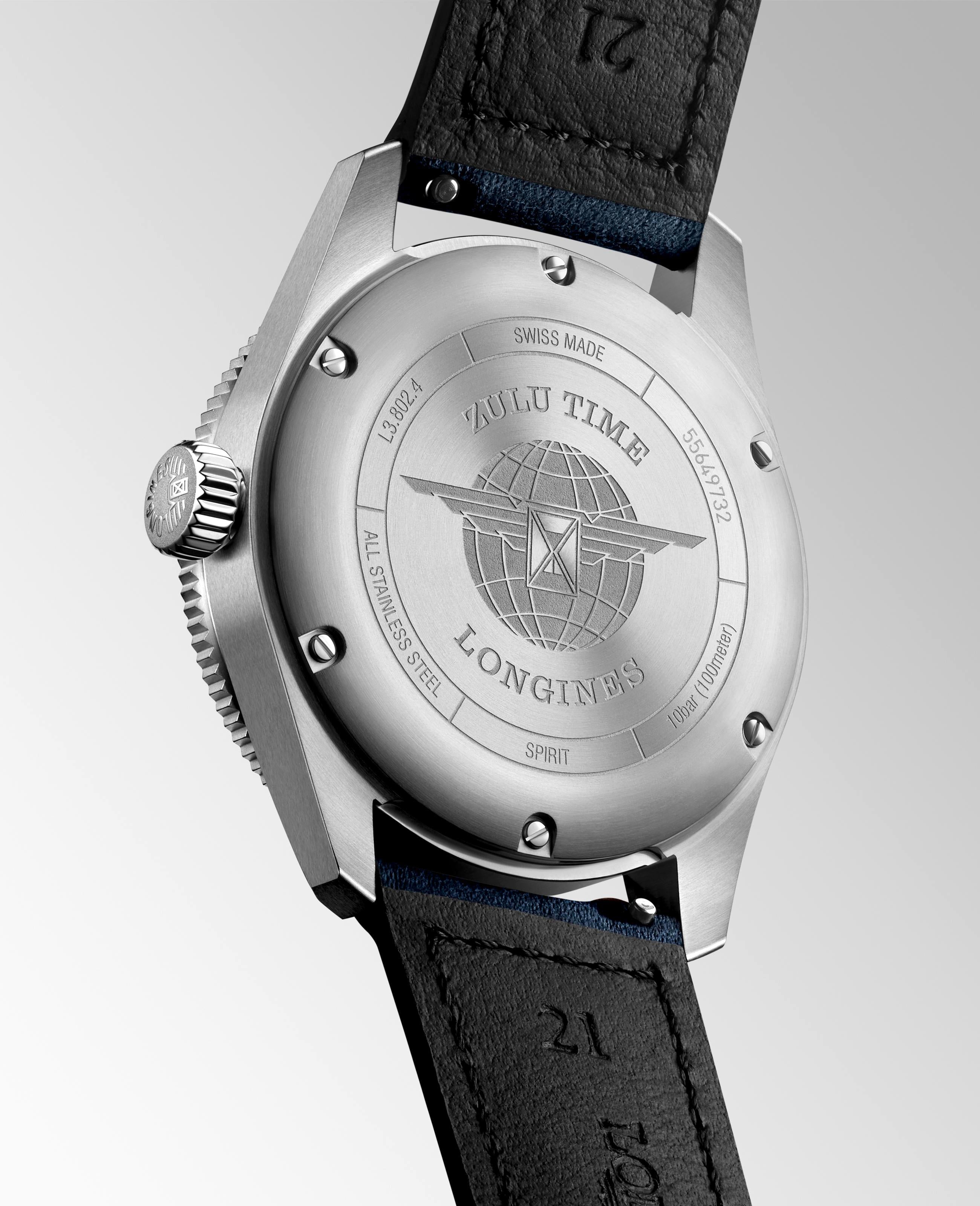 Gents Longines Spirit Auto 39mm Blue Dial & Bezel Navy Strap Date