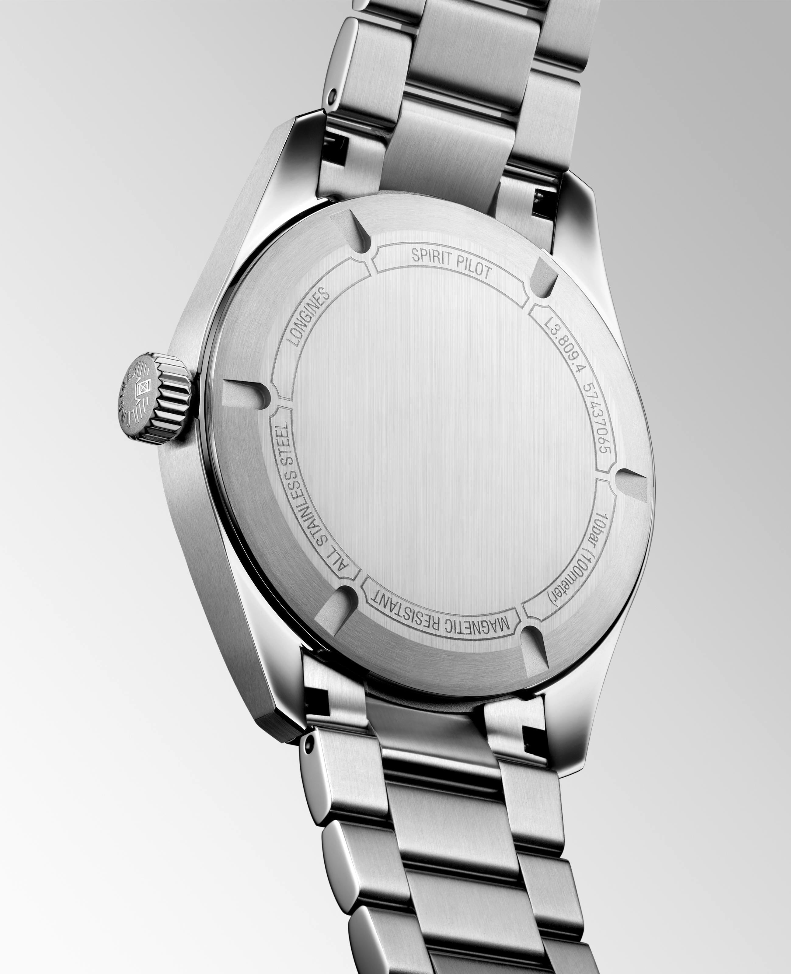 Gents Longines Spirit Auto 39mm Steel Bracelet Black Dial