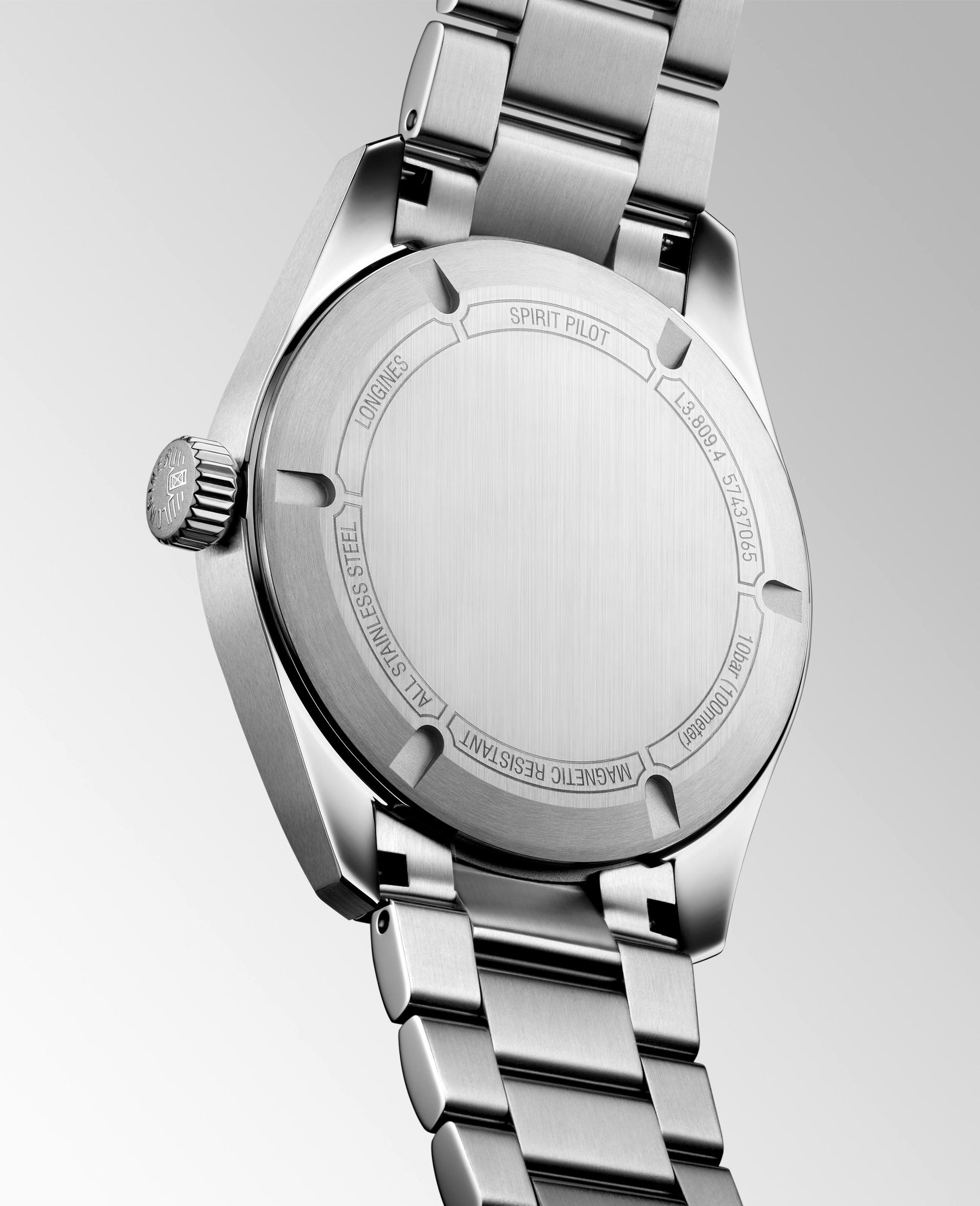 Gents Longines Spirit Auto 39mm Steel Bracelet Black Dial