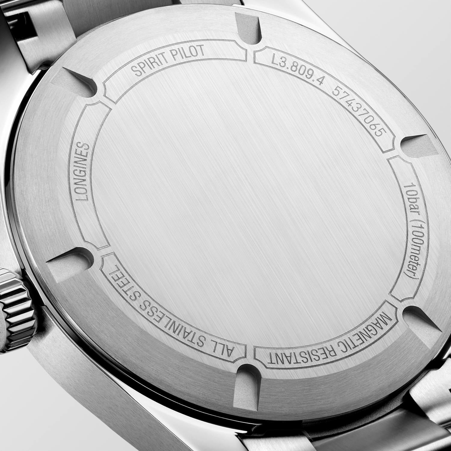 Gents Longines Spirit Auto 39mm Steel Bracelet Black Dial