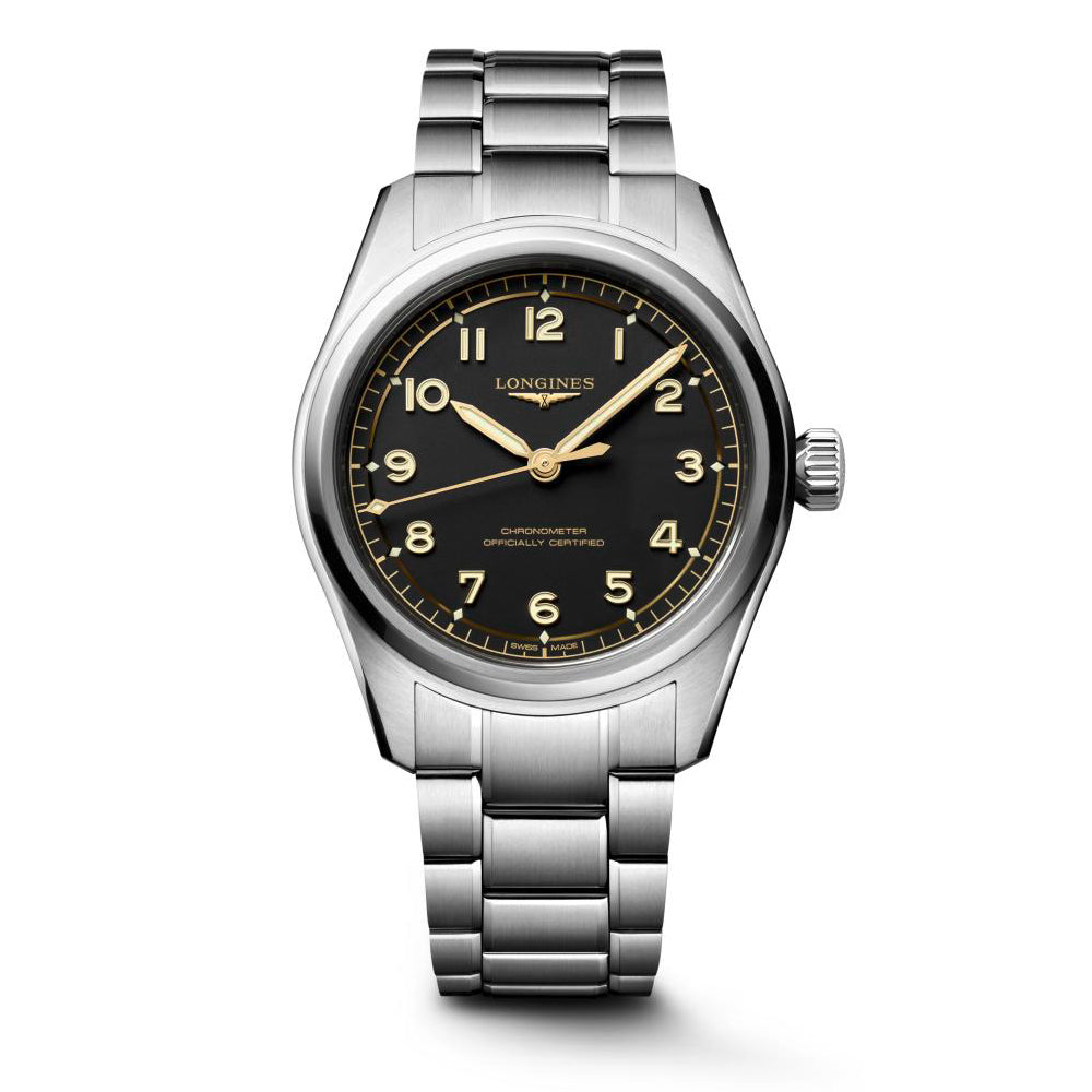 Gents Longines Spirit Auto 39mm Steel Bracelet Black Dial