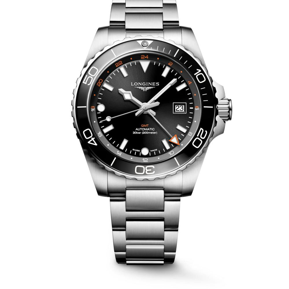 Gents Longines Hydroconquest Auto 43mm Steel Black Dial Date