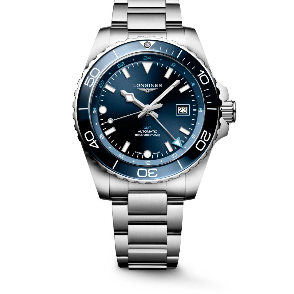 Gents Longines HC GMT Automatic 43mm Steel Blue Dial