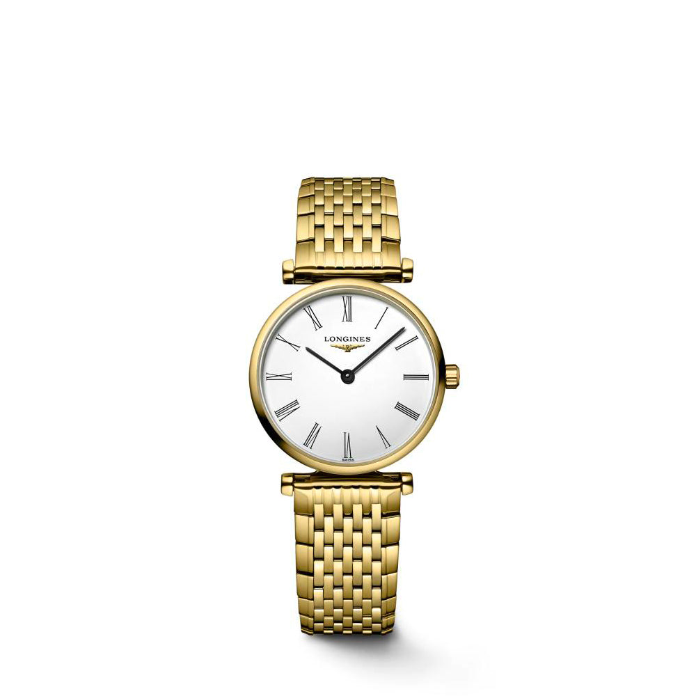 Ladies Longines LGC 24mm YG PVD Bacelet White Roman Numeral Dial