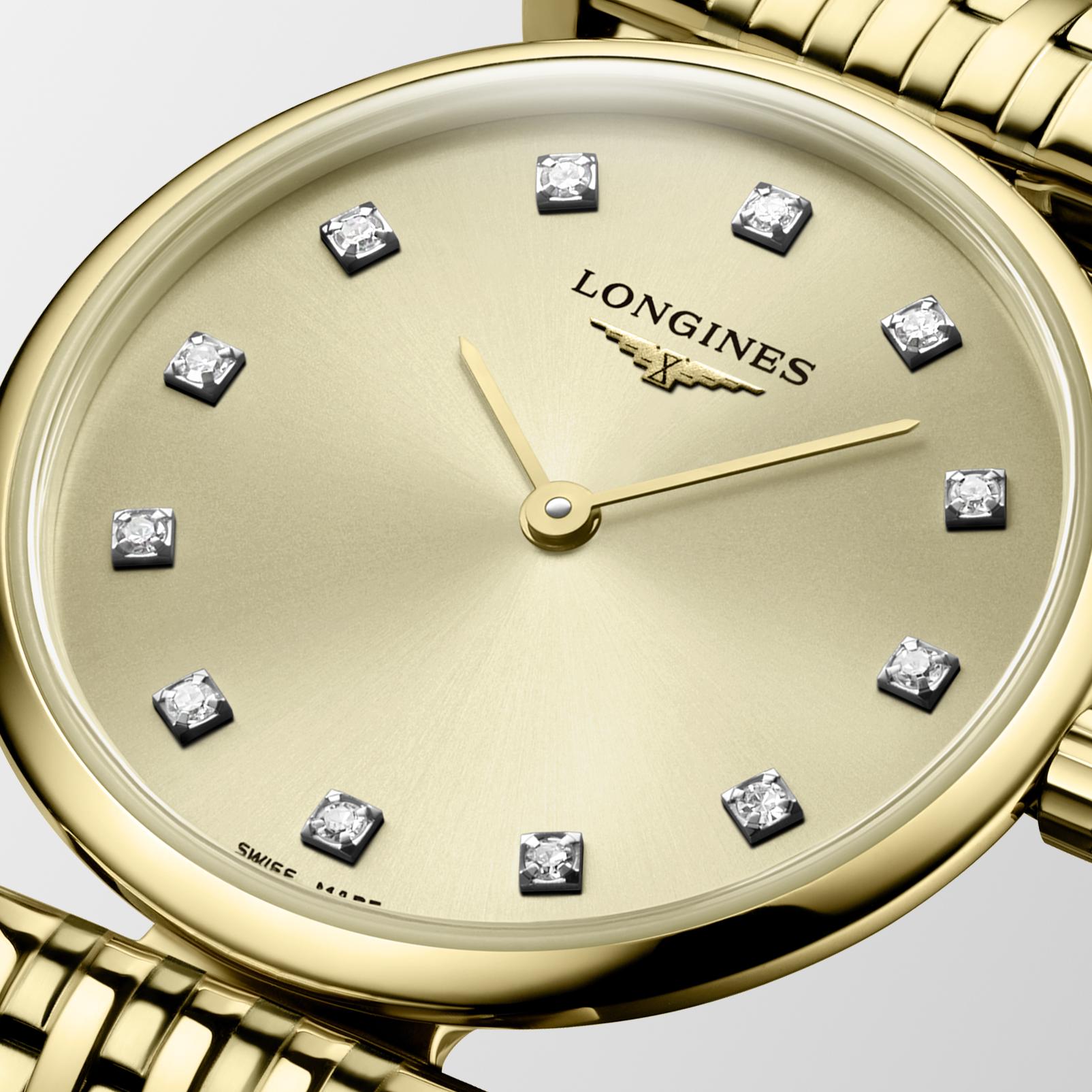 Ladies Longines Le Grande Classique 24mm Yellow Gold PVD Bracelet Champagne Diamond Dial