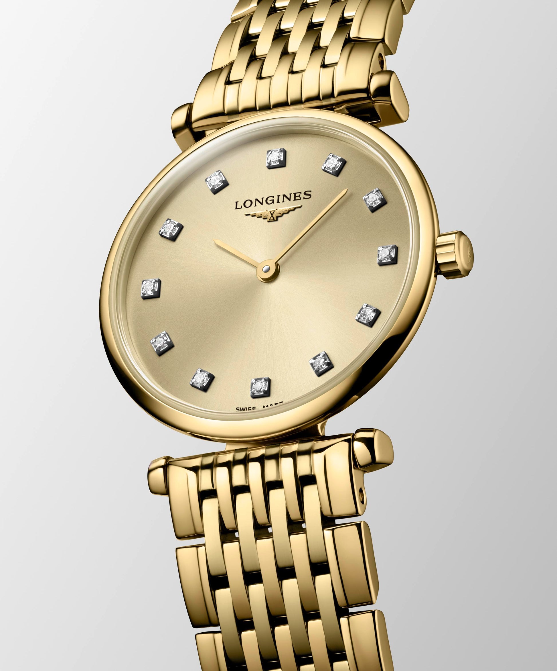 Ladies Longines Le Grande Classique 24mm Yellow Gold PVD Bracelet Champagne Diamond Dial