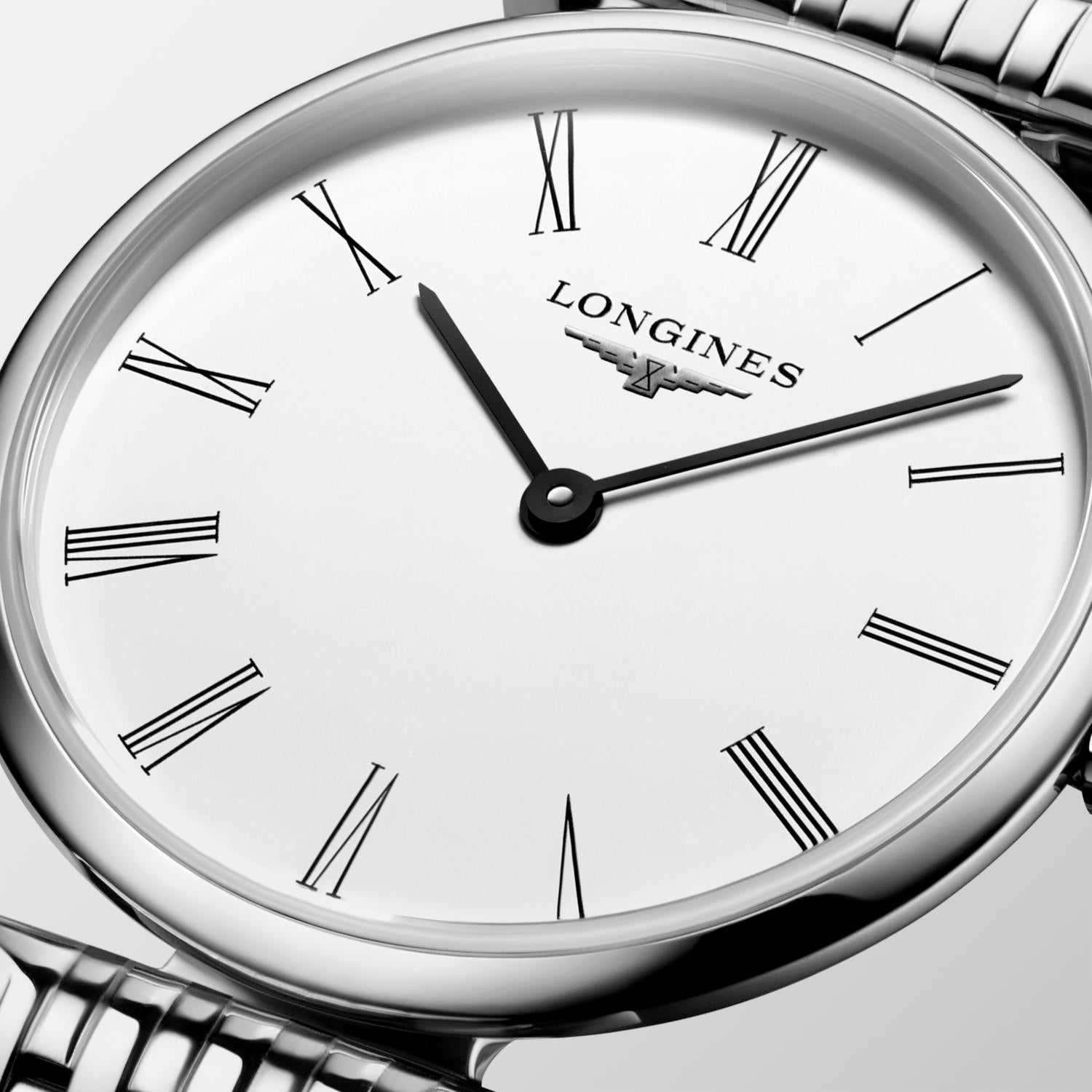 Ladies Longines Le Grande Classique 24mm Steel Bracelet White Roman Numeral Dial
