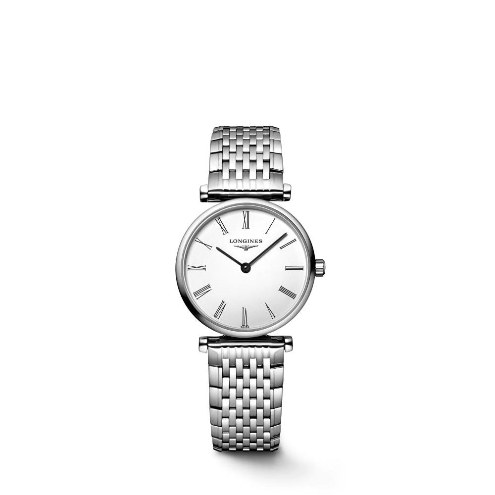 Ladies Longines Le Grande Classique 24mm Steel Bracelet White Roman Numeral Dial