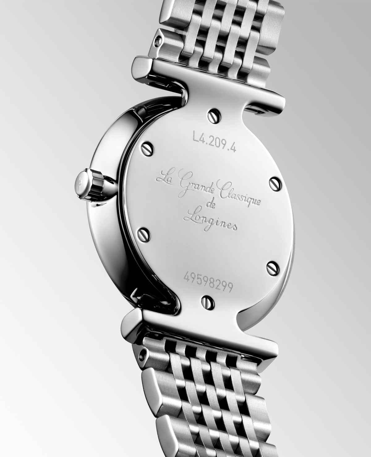Ladies Longines La Grande Classique Steel Bracelet White Mother of Pearl Diamond Dot Dial