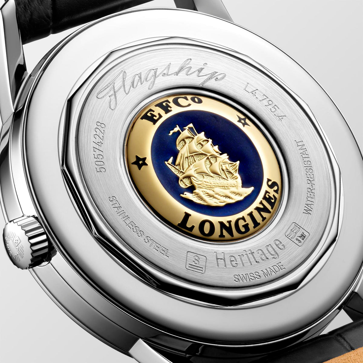 Gents Longines Heritage Flagship Automatic Steel Brown Strap