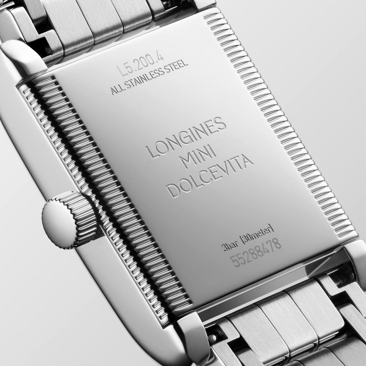 Ladies Longines Mini Dolcevita Steel Bracelet and Case Snow-Set Diamond and White Mother of Pearl Dial 0.268ct L5.200.4.87.6