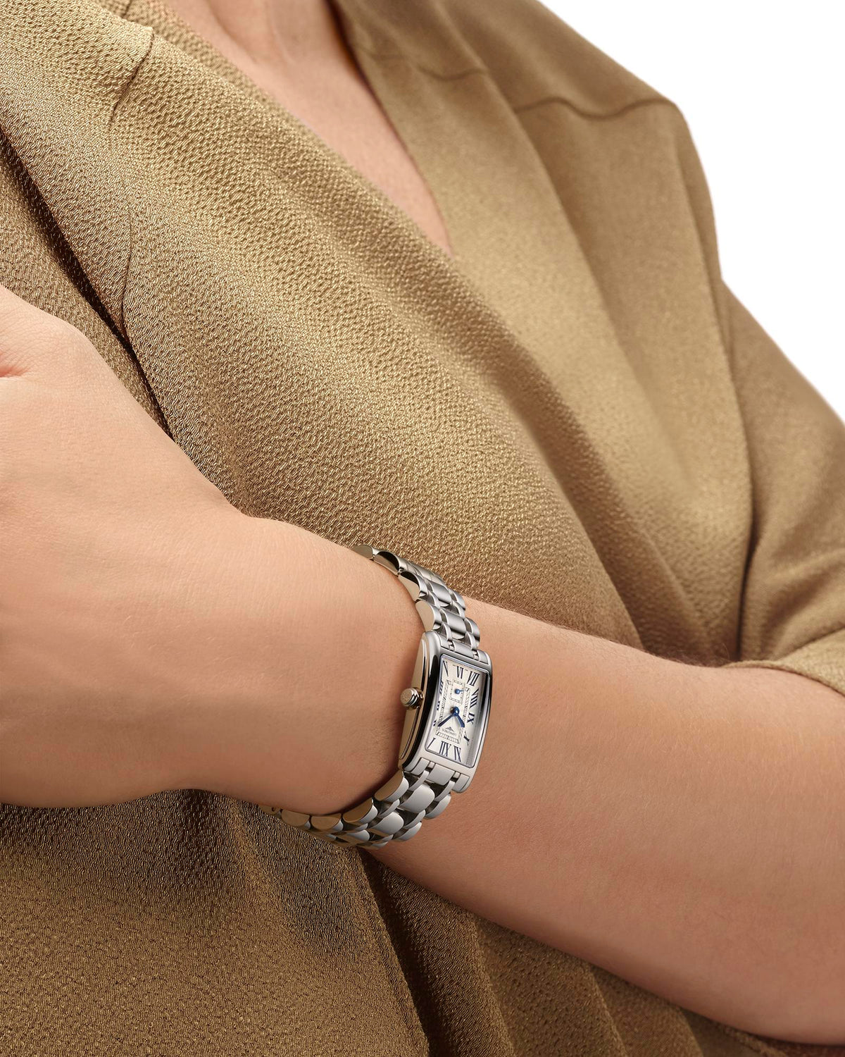 Ladies Longines Dolce Vita 32mm Steel Bracelet and Case Silver Roman Numeral Dial L5.255.4.71.6