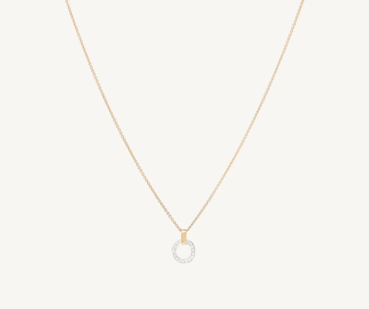 Marco Bicego Jaipur 18ct Yellow Gold Pendant Necklace with Diamond Studded Link